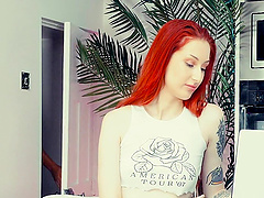 Two hot lesbians enjoying each other with a vibrator, Gigi Rouge shines.