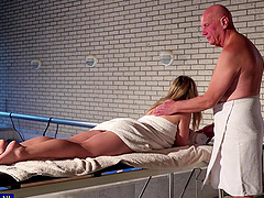 Older guy Hugo enjoys sensual sex with Daniella Margot