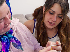 Hot lesbians Edina and Valentina Lapiedra enjoy passionate mature pussy licking.