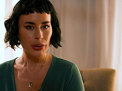 Olive Glass shares a big black cock with two other girls in an intense scene.