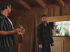 Ember Snow gets her bald pussy railed by two cocks