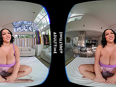 Ryan Driller's cock is swallowed by huge natural tits of Ashlyn Peaks