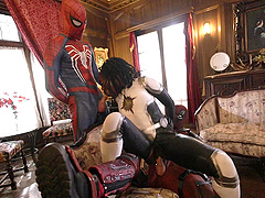 Seth Gamble and friends fuck the shit out of ebony beauty Ana Foxxx in a parody scene.