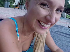Peter Green fucked Misha Mynx by the pool while her husband watched