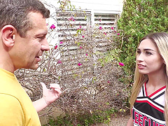 Cheerleader Delilah Day gets her pussy licked and fucked by a horny guy