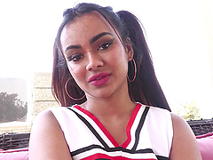 Cheerleader Numi Zarah gets her asshole railed hard