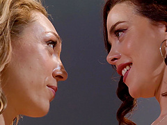 Lesbian beauties Lily Labeau and Nicole Vaunt have a passionate encounter.