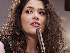 Donny Sins and Victoria Voxxx in a hard kitchen fuck session