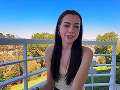 A couple has sex in pov on a romantic evening under the stars