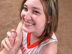 Katie Kinz is a cheerleader who loves to suck cock and get fucked hard