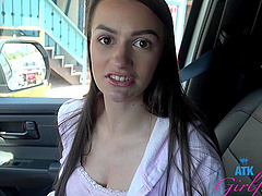 Skinny teen Summer Renee makes love with her boyfriend on the beach