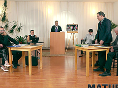 Hot mature with big natural tits Elle in a cuckold threesome