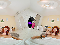 Redhead hottie Cherry Candle enjoys hardcore sex with her lucky partner