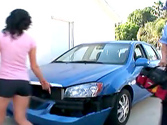 Hot Brunette Babe With Small Tits Likes Big Cock