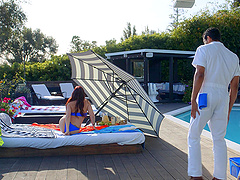 Big black cock for big tits and ass in bikini