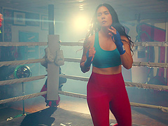 A fat ass latina enjoys intense sex in the gym with her boyfriend