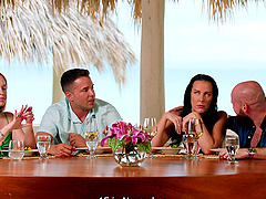 Couple enjoys passionate sex under the open sky