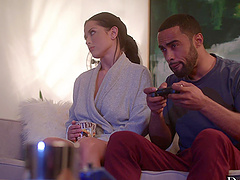 Brunette hottie Katrina Jade enjoys sensual sex