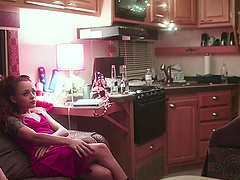 Two lesbians, Holly Hendrix and Evelyn Claire, have fun with each other.