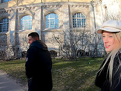 Matt Bird, Porno Dan, and Melody Marks in a hot blonde threesome