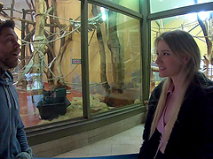 Cute teen Melody Marks seduces two guys for a hot threesome sex