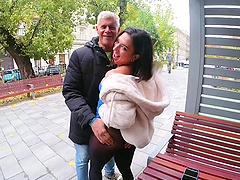 Brunette babe Lena Coxx gets her asshole gapped by horny couple