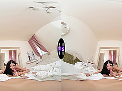 Ara Mix, a passionate brunette, rides her lover in reverse cowgirl