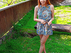 Redhead beauty Candy Red enjoys sex with her guy