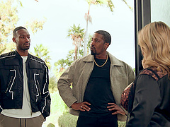 Andie Anderson shared a big black cock with two guys