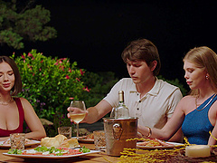 Facesitting, pussy licking, and toe licking in nylon stockings madness