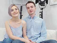 A beautiful woman with big natural tits fucks with her boyfriend