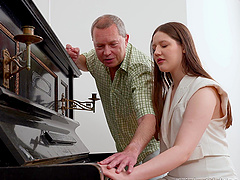 Young russian beauty Margo Von Teese gets fucked by an older man