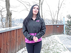 Sporty teen Lucia Denville gets banged hard in doggystyle position