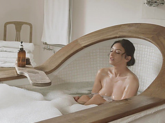 Brunette beauty Cassie Clarke gets banged hard in the bathroom.