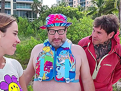 Two cute teens Chloe Temple and Khloe Kapri in a hot threesome with Dean Van Damme