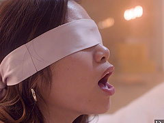 Markus Dupree and two asian beauties in an intense threesome scene