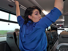 Charlie Dean and Federika in a wild bus ride with a stunning view