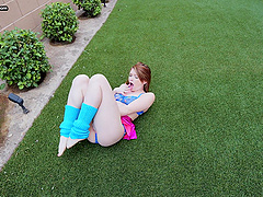 Brock Cooper and Mazy Myers enjoy intimate moments with a vibrator.