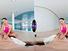 A long-haired beauty, Vixi Rafi, has passionate sex with her guy in a steamy scene.