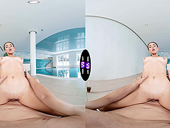 A long-haired beauty, Vixi Rafi, has passionate sex with her guy in a steamy scene.