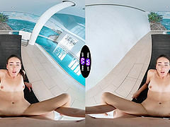 A long-haired beauty, Vixi Rafi, has passionate sex with her guy in a steamy scene.