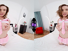 Petite teen Alice Klay enjoys solo masturbation session