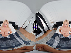 A fat man fucked his shaved bitch Jessie Ames with big natural tits