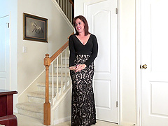 Shaved pussy solo fingering with wet mature woman in 4k