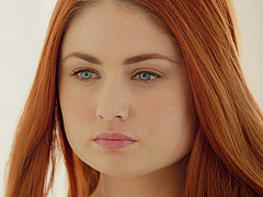 Redhead curvy beauty Lennox Luxe enjoys intense bareback action.