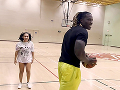 Black booty ebony teen Casie Blake enjoys riding big cock