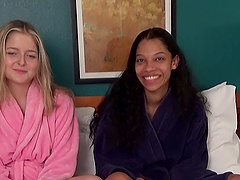 Ebony beauties Eden West and Jill Taylor in hot action