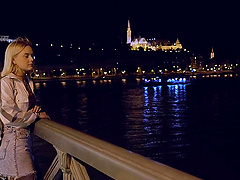 Blonde Emily Cutie gets fucked by two bbcs in mmf action