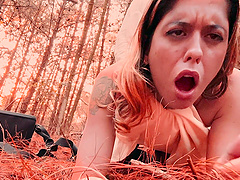 A couple has sex right in the forest, no one can see them