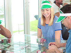 Shane Blair and Zoe Parker try to take a selfie while getting intimate with Tommy Gunn